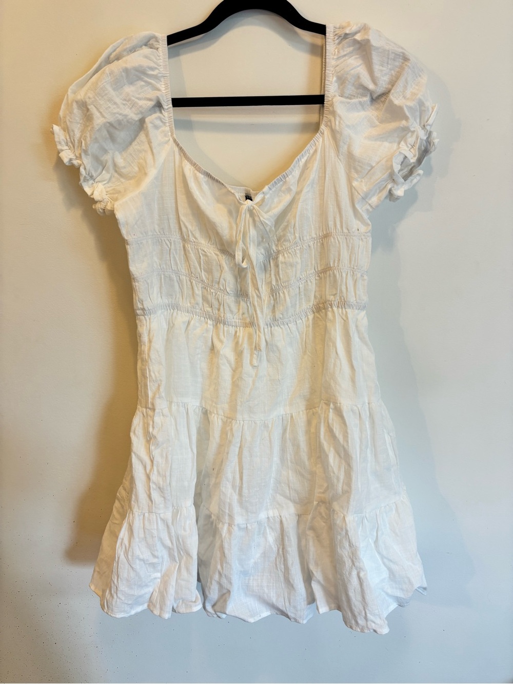 SHEIN WHITE COTTON COTTAGECORE MINI DRESS